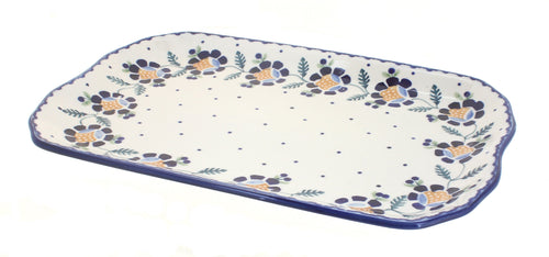 Polish Pottery Sunflower Medium Serving Tray