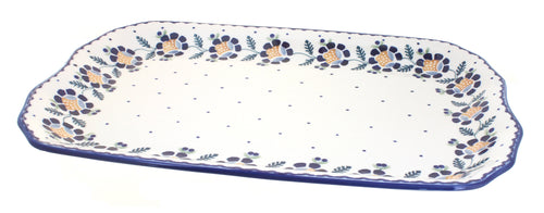 Polish Pottery Sunflower Large Rectangular Tray