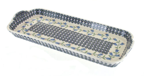 Polish Pottery Tulip Bread Tray with Handles