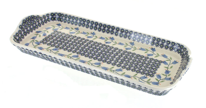 Polish Pottery Tulip Bread Tray with Handles