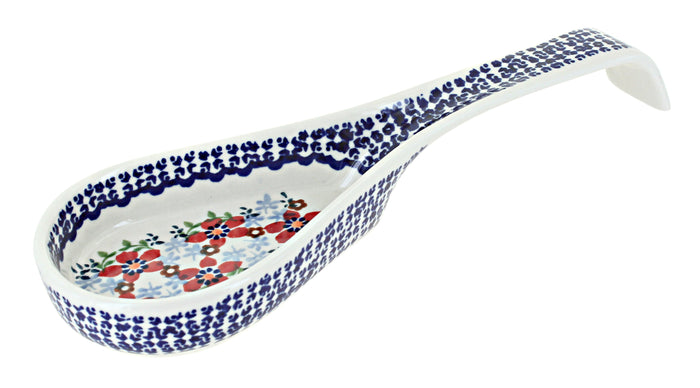 Polish Pottery Red Poppy Large Spoon Rest