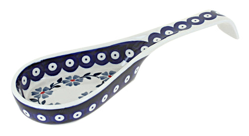 Polish Pottery Blue Violet Large Spoon Rest