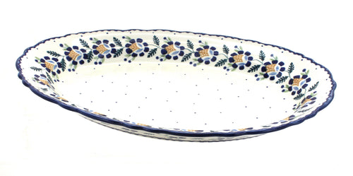 Polish Pottery Sunflower Large Oval Serving Platter