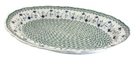 Polish Pottery Sage Floral Large Oval Serving Platter