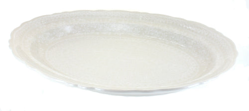 Polish Pottery White Lace Large Oval Serving Platter