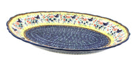 Polish Pottery Blue Butterfly Large Oval Serving Platter