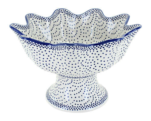 Polish Pottery Small Dots Pedestal Fruit Bowl