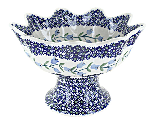 Polish Pottery Tulip Pedestal Fruit Bowl