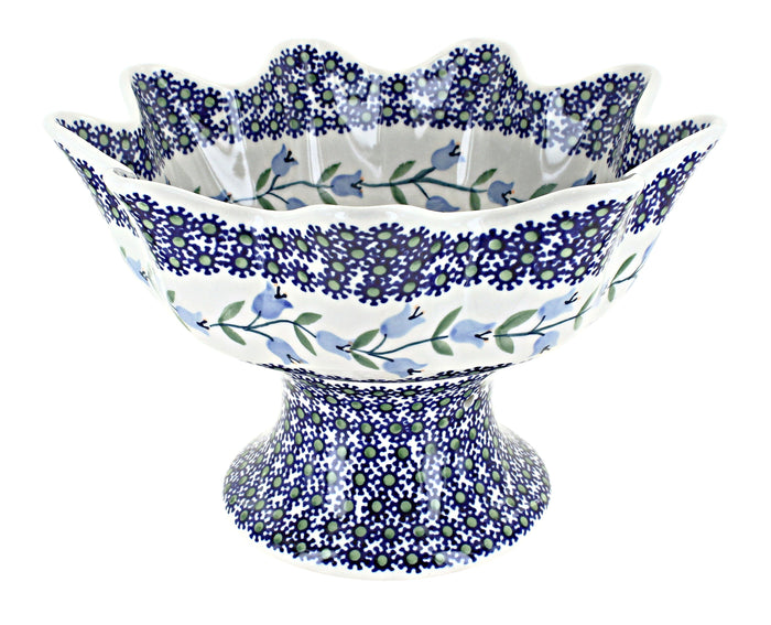 Polish Pottery Tulip Pedestal Fruit Bowl