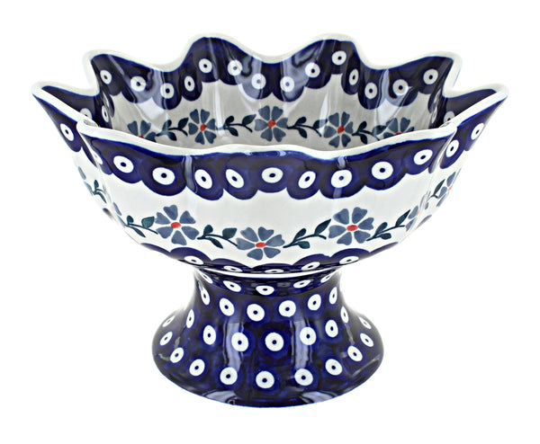 Blue Violet Pedestal Fruit Bowl