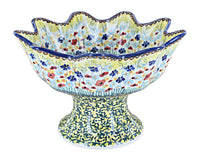 Polish Pottery Prairie Garden Pedestal Fruit Bowl
