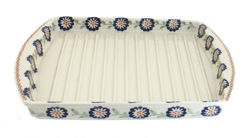 Polish Pottery Peach Blossom Bacon Cooker