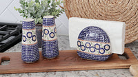 Peach Blossom Napkin Holder Polish Pottery