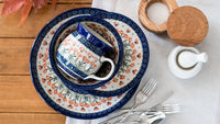 Peach Posy Dessert Plate Polish Pottery