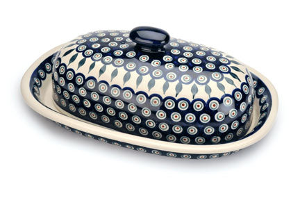 Peacock Bread Container Polish Pottery