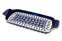 Peacock Bread Tray with Handles Polish Pottery