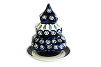 Peacock Christmas Tree Luminary Polish Pottery