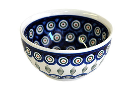 Peacock Dessert Bowl Polish Pottery