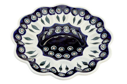 Peacock Egg Plate Polish Pottery