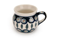 Peacock Small Bell Shaped Mug Polish Pottery