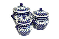 Peacock Large Canister Set Polish Pottery