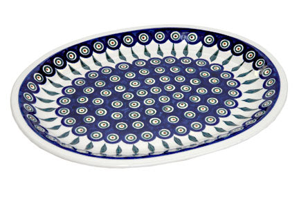 Peacock Large Serving Platter Polish Pottery