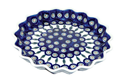 Peacock Quiche Dish Polish Pottery