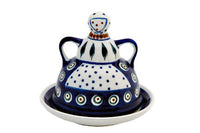 Peacock Small Cheese Lady Polish Pottery