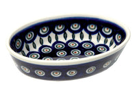 Peacock Extra Small Oval Baker Polish Pottery