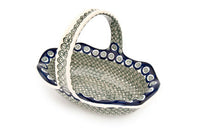 Peacock Swirl Basket Polish Pottery