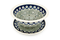 Peacock Swirl Berry Bowl & Plate Polish Pottery