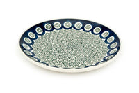 Peacock Swirl Dessert Plate Polish Pottery