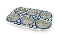 Peacock Swirl Muffin Pan Polish Pottery