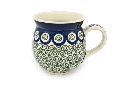 Peacock Swirl Bubble Mug Polish Pottery