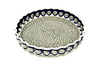 Peacock Swirl Torte Plate Polish Pottery