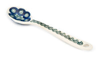 Peacock Swirl Sugar Spoon Polish Pottery