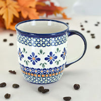 Mosaic Flower Plain Coffee Mug Polish Pottery