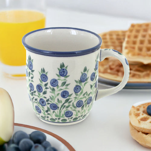 Porcelain Vine Plain Coffee Mug Polish Pottery