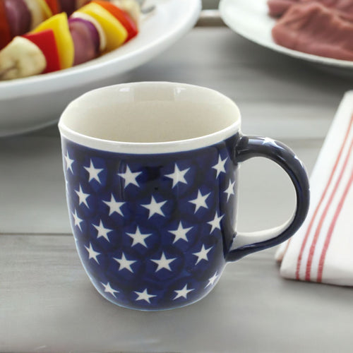 Stars Plain Coffee Mug Polish Pottery