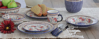 Red Daisy 16 Piece Dinner Set Polish Pottery