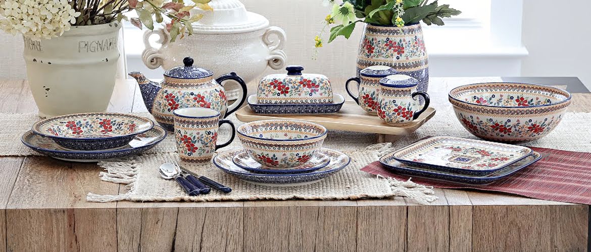Polish Pottery Red Daisy