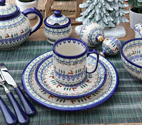 Reindeer Delight Coffee Mug Polish Pottery
