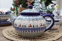 Reindeer Delight Teapot Polish Pottery