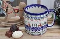 Reindeer Delight Coffee Mug Polish Pottery