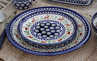 Reindeer Pine Dessert Plate Polish Pottery
