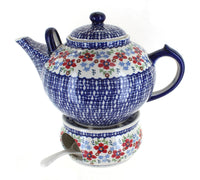 Polish Pottery Red Poppy Large Teapot & Warmer