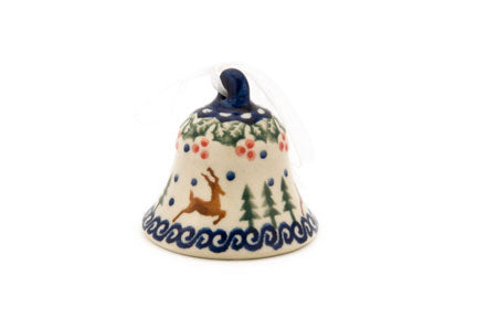 Reindeer Delight Small Bell Polish Pottery