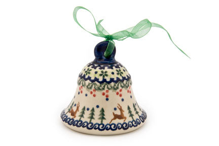 Reindeer Delight Medium Bell Polish Pottery