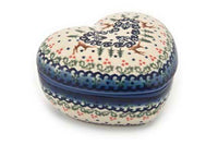 Reindeer Delight Large Heart Box Polish Pottery