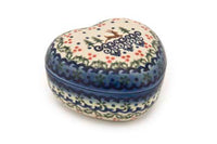 Reindeer Delight Small Heart Box Polish Pottery